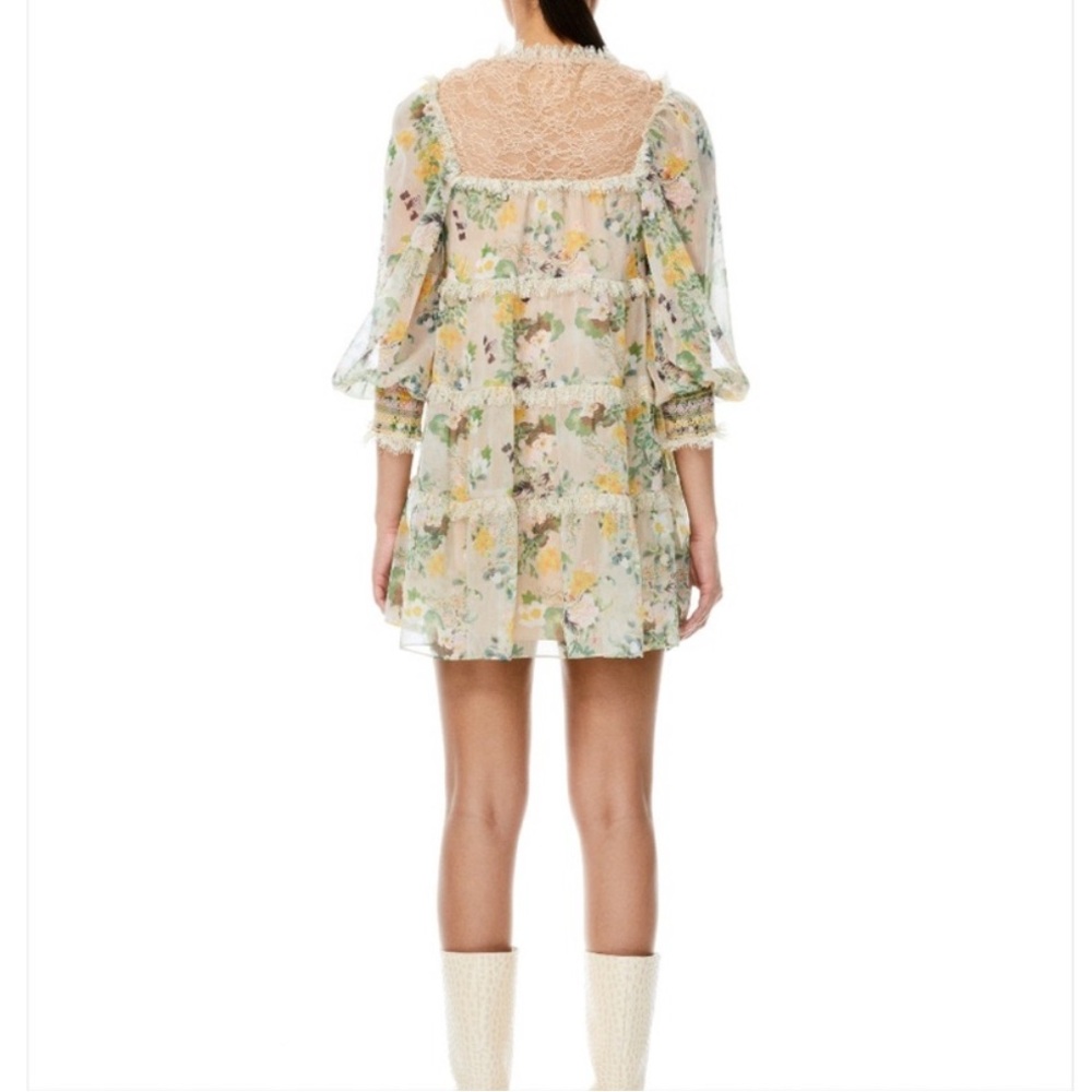 Alice + Olivia Floral Lace Mini Dress - Picture 3 of 11